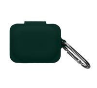 kwmobile Cover for CMF by Nothing Nothing Ear (a) Case - Silicone Cover for Earbuds Charging Case - Protective Headphone Holder with Carabiner Clip - Dark Green