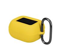 kwmobile Cover for JBL Live Buds 4 / Beam 4 / Flex 4 Case - Silicone Cover for Earbuds Charging Case - Protective Headphone Holder with Carabiner Clip - Yellow