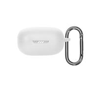 kwmobile Cover for JBL Live Pro 2 TWS Case - Silicone Cover for Earbuds Charging Case - Protective Headphone Holder with Carabiner Clip - White