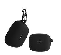 kwmobile Cover for JBL Tune Buds Case - Silicone Cover for Earbuds Charging Case - Protective Headphone Holder with Carabiner Clip - Black