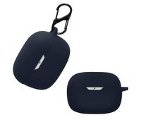 kwmobile Cover for JBL Wave Beam/Beam 2 / Wave 200TWS Case - Silicone Cover for Earbuds Charging Case - Protective Headphone Holder with Carabiner Clip - Dark Blue