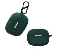 kwmobile Cover for JBL Wave Beam/Beam 2 / Wave 200TWS Case - Silicone Cover for Earbuds Charging Case - Protective Headphone Holder with Carabiner Clip - Dark Green