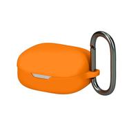 kwmobile Cover for JBL Wave Flex/Wave Flex 2 Case - Silicone Cover for Earbuds Charging Case - Protective Headphone Holder with Carabiner Clip - Orange