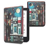 kwmobile Cover for Kobo Clara 2E / Tolino Shine 4 Case - eReader Cover with auto sleep funktion - Book City with Multicolor