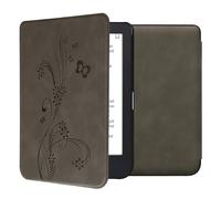 kwmobile Cover for Kobo Clara 2E / Tolino Shine 4 Case - eReader Cover with auto sleep funktion - Butterfly Tendril with Grey