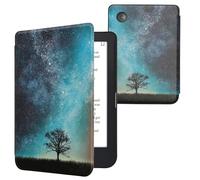 kwmobile Cover for Kobo Clara 2E / Tolino Shine 4 Case - eReader Cover with auto sleep funktion - Cosmic Nature with Blue/Grey/Black