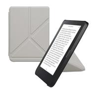 kwmobile Cover for Kobo Clara 2E / Tolino Shine 4 Case - Slim PU Leather eReader Cover with Stand and auto sleep funktion - Silver
