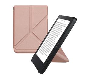 kwmobile Cover for Kobo Clara 2E / Tolino Shine 4 Case - Slim PU Leather eReader Cover with Stand and auto sleep funktion - Rose Gold