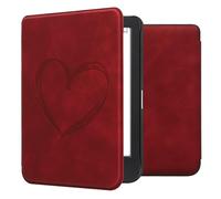 kwmobile Cover for Kobo Clara BW/Colour Case - eReader Cover with auto sleep funktion - Brushed Heart with Dark Red