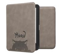 kwmobile Cover for Kobo Clara BW/Colour Case - eReader Cover with auto sleep funktion - Meow Cat with Grey/Black