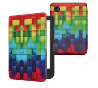 kwmobile Cover for Kobo Clara BW/Colour Case - eReader Cover with auto sleep funktion - Rainbow Cubes with Multicolor/Green/Blue
