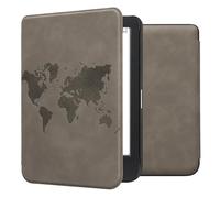 kwmobile Cover for Kobo Clara BW/Colour Case - eReader Cover with auto sleep funktion - Travel Outline with Grey