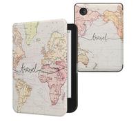 kwmobile Cover for Kobo Clara BW/Colour Case - eReader Cover with auto sleep funktion - Travel with Black/Multicolor