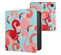 kwmobile Cover for Kobo Libra 2 Case - eReader Cover with auto sleep funktion - Flamingos with Dark Pink/Pink/Red