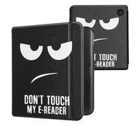 kwmobile Cover for Kobo Libra Colour Case - eReader Cover with auto sleep funktion - Don't Touch My E-Reader with White/Black