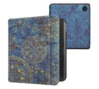 kwmobile Cover for Kobo Libra Colour Case - eReader Cover with auto sleep funktion - Golden Mandalas with Yellow/Dark Blue