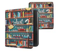 kwmobile Cover for Kobo Libra Colour Case - eReader Cover with auto sleep funktion - Library Motto with Multicolor