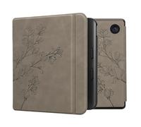 kwmobile Cover for Kobo Libra Colour Case - eReader Cover with auto sleep funktion - Magnolias with Grey
