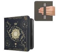 kwmobile Cover for Kobo Libra Colour Case - eReader Cover with hand strap and auto sleep funktion - Tarot Card with Dark Blue/Yellow/Black