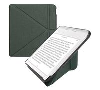 kwmobile Cover for Kobo Libra Colour Case - Slim PU Leather eReader Cover with Stand and auto sleep funktion - Dark Green