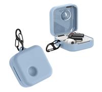 kwmobile Cover for Nothing Ear (1) Case - Silicone Cover for Earbuds Charging Case - Protective Headphone Holder with Carabiner Clip - Light Blue