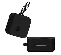kwmobile Cover for Nothing ear (2) Case - Silicone Cover for Earbuds Charging Case - Protective Headphone Holder with Carabiner Clip - Black