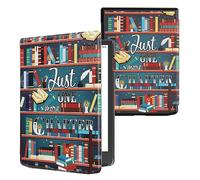 kwmobile Cover for Pocketbook InkPad 4 / Color 3 / Color 2 / Vivlio InkPad 4 / InkPad Color 3 Case - eReader Cover with auto sleep funktion - Library Motto with Multicolor