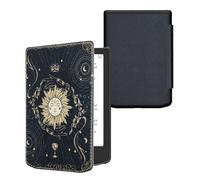 kwmobile Cover for Pocketbook Verse/Verse Lite/Pro/Color/Vivlio Light HD Case - eReader Cover with auto sleep funktion - Tarot Card with Dark Blue/Yellow/Black