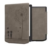 kwmobile Cover for Pocketbook Verse/Verse Lite/Pro/Color/Vivlio Light HD Case - eReader Cover with auto sleep funktion - Dandelion Love with Grey