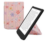 kwmobile Cover for Pocketbook Verse/Verse Lite/Pro/Color/Vivlio Light HD Case - Slim PU Leather eReader Cover with Stand and auto sleep funktion - Mint Matte/Vintage Pink/Violet Purple