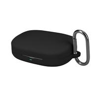 kwmobile Cover for Shokz OpenFit Pro Case - Silicone Cover for Earbuds Charging Case - Protective Headphone Holder with Carabiner Clip - Black