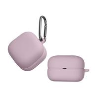 kwmobile Cover for Sony LinkBuds Clip WF-LC900 Case - Silicone Cover for Earbuds Charging Case - Protective Headphone Holder with Carabiner Clip - Lavender