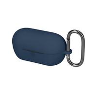 kwmobile Cover for Sony WF-C710N Case - Silicone Cover for Earbuds Charging Case - Protective Headphone Holder with Carabiner Clip - Dark Blue