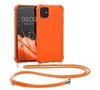 kwmobile Crossbody Case Compatible with Apple iPhone 11 Case - TPU Silicone Cover with Strap - Fruity Orange