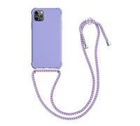 kwmobile Crossbody Case Compatible with Apple iPhone 11 Pro Max Case - TPU Silicone Cover with Strap - Lavender