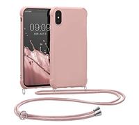 kwmobile Crossbody Case Compatible with Apple iPhone X Case - TPU Silicone Cover with Strap - Mother Of Pearl