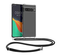 kwmobile Crossbody Case Compatible with Google Pixel 7 Pro Case - Clear TPU Phone Cover w/Lanyard Cord Strap - Transparent