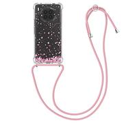kwmobile Crossbody Case Compatible with HONOR 50 Lite Case Strap - Cherry Blossoms Pink/Dark Brown/Transparent