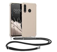 kwmobile Crossbody Case Compatible with Huawei P30 Lite Case - TPU Silicone Cover with Strap - Cream