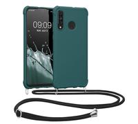 kwmobile Crossbody Case Compatible with Huawei P30 Lite Case - TPU Silicone Cover with Strap - Petrol
