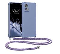 kwmobile Crossbody Case Compatible with Motorola Edge 30 Neo Case - TPU Silicone Cover with Strap - Lavender