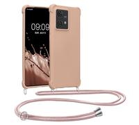 kwmobile Crossbody Case Compatible with Motorola Edge 40 Neo Case - TPU Silicone Cover with Strap - Coconut Swirl