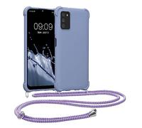 kwmobile Crossbody Case Compatible with Samsung Galaxy A03s Case - TPU Silicone Cover with Strap - Lavender