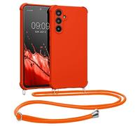 kwmobile Crossbody Case Compatible with Samsung Galaxy A54 5G Case - TPU Silicone Cover with Strap - Fruity Orange