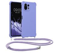kwmobile Crossbody Case Compatible with Xiaomi 11 Lite (5G) NE/Mi 11 Lite (5G) Case - TPU Silicone Cover with Strap - Lavender