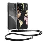kwmobile Crossbody Case Compatible with Xiaomi Poco X5 Pro 5G Case Strap - Travel Black/Multicolor/Transparent