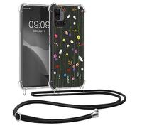 kwmobile Crossbody Case Compatible with Xiaomi Redmi Note 10 5G Case Strap - Wildflower Vines Multicolor/Transparent