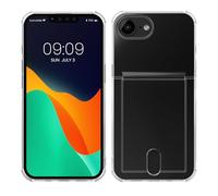 kwmobile Crystal TPU Case Compatible with Apple iPhone 17e / iPhone 16e - Protective Phone Case with ID Card Slot Holder - Transparent