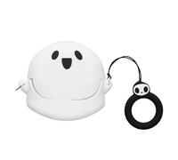 kwmobile Design Cover for Anker Soundcore Liberty 4 NC Case - Silicone Cover for Earbuds Charging Case - Protective Headphone Holder with Carabiner Clip - White/Black