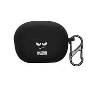 kwmobile Design Cover for Anker Soundcore P3i Case - Silicone Cover for Earbuds Charging Case - Protective Headphone Holder with Carabiner Clip - White/Black/Black